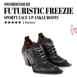 Fluevog LIKE NEW Swordfish Hi Futuristic Freezie sporty lace ankle boots- 9/9.5
